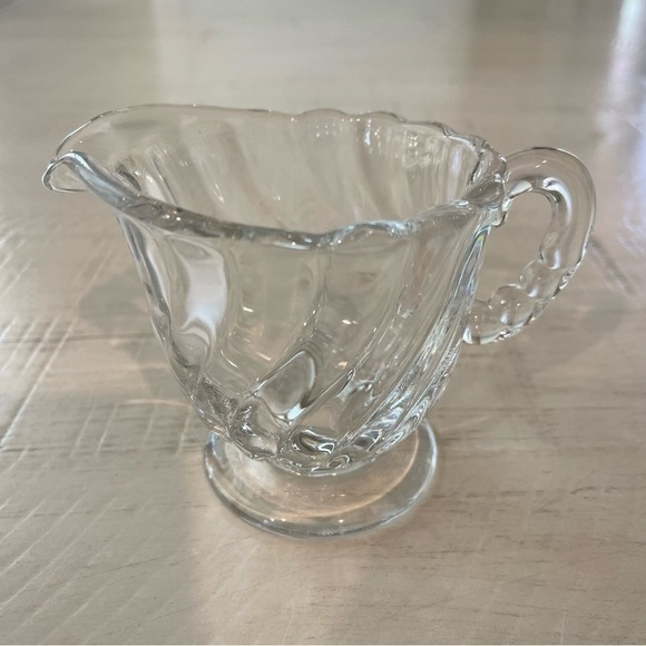 Colony Clear Mini Footed Creamer by Fostoria Heavy Swirl Pattern - Picture 2 of 13